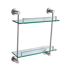 Dongyd Mensola del Bagno di Vetro della Doppia Fila, scaffale d'attaccatura della mensola della Parete del Bagno dell'Acciaio Inossidabile 304, 39.5 * 13 * 42cm