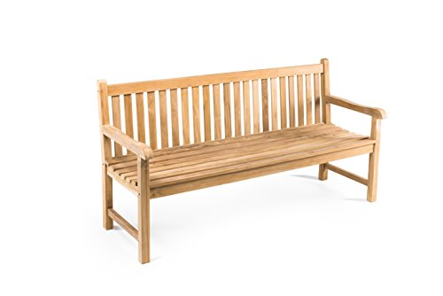 RSPL Panchina in Vero Teak Naturale Lunghezza 180 cm - arredo Giardino Stile Inglese coloniale