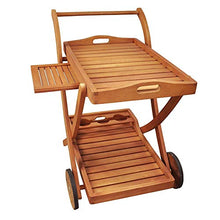 Gartentraum Carrello di Servizio in Legno con Ruote per Giardino e Balcone - Carrello di Servizio Eudesmia