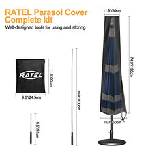 RATEL Copertura per Ombrellone con Asta di Contrazione, con Impermeabile Tessuto 420D Oxford e Cerniera di Qualità, Ombrellone da Giardino Resistente agli Strappi, Anti-UV-Nero (190x30/40/50cm)