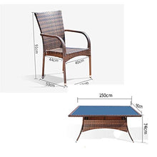 HLZY Tavolo in Vimini in Rattan mobili in Patio e Set Sedia, Mobili da Giardino Patio Tavolo e sedie Set Set di Vetro Tavolo da caffè Conversazione Tavolo da caffè Patio (Set da Tavolo da 4 Pezzi)