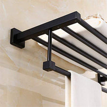 PYROJEWEL Parete Rail Bagno cremagliera Bagno cremagliera cremagliere Appendiabiti Un Acciaio Inossidabile Doppia cremagliera Ciondolo Bar Hardware Supporto Bagno Nero mensola da Bagno