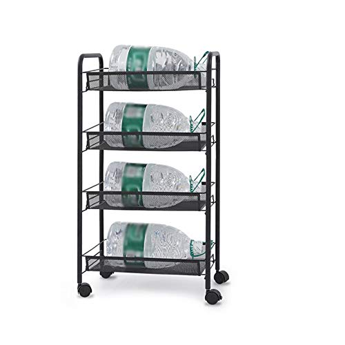YIN YIN Carrello per ripiani Scaffale da cucina multi-strato in ferro battuto mobile conveniente solido stabile capacità grande cucina sala da pranzo soggiorno mensola nero 45X26X84cm Carrello a rulli