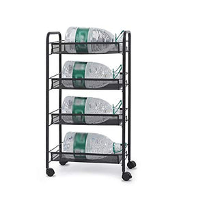 YIN YIN Carrello per ripiani Scaffale da cucina multi-strato in ferro battuto mobile conveniente solido stabile capacità grande cucina sala da pranzo soggiorno mensola nero 45X26X84cm Carrello a rulli