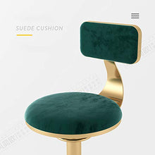 TopJiä Lusso Leggero Velluto Sgabelli da Bar con Schienale,Girevole Seggiola da Bar con Poggiapiedi,Regolabile da Bar 45-60cm,Adatto per L'altezza del Desktop 75-95cm,per Ristorante Bar Cucina