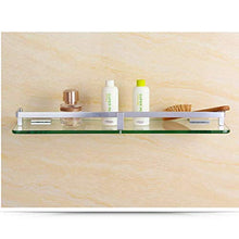 XZhstes - Scaffale da parete in vetro temperato da 7 mm, con barra in alluminio, per vasca da bagno, doccia, organizer per organizer (dimensioni: 60 cm x 50 cm)