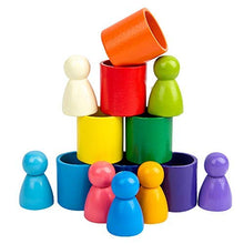 Tisi - Giocattolo educativo per bambini e bambini, in legno, motivo: arcobaleno e cerchio