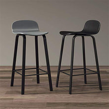 GYPPG Sgabello Bar Minimalista Contemporaneo con Schienale Basso, sedie Cucina per la Colazione con Sedile in plastica Ecologica/Gambe in Metallo - Rosa