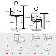 IG Seggiolone Casual Moderno Sgabello per la Colazione Casual Casual Seggiolone con Schienale | Sgabello da Cucina a Barre Girevole Regolabile in Pelle Pu,a