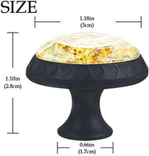 Girasole giallo dipinto Art Creative Pomelli per Porta Set di 4 Pomelli per Mobili Manopole per Cassetti Cucina Armadio Vetro