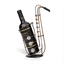 Szl Forma di Sax in Metallo Portabottiglie Scaffale Bellissima Scultura Portabottiglie Bottiglia di Vino Creativa Rack Decorazioni per la casa Mestieri Interni