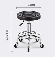 ABBD Sedia Sgabello da Lavoro Piccola Sedia Girevole Rotonda Panca da Ufficio Barbiere Sedia da Bar Girevole a 360 ° Regolabile in Altezza, Rotonda, Sgabello ergonomico Blu-Brown