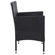 Festnight Panchina da Giardino con Braccioli Panchina da Esterno in Polyrattan 103 x 58 x 81 cm Panca da Balcone Colore Nera