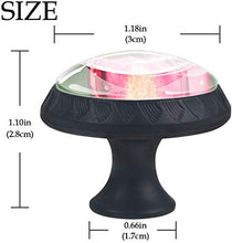 Fioritura Tulipano Fiore Rosa Pomelli per Porta Set di 4 Pomelli per Mobili Manopole per Cassetti Cucina Armadio Vetro