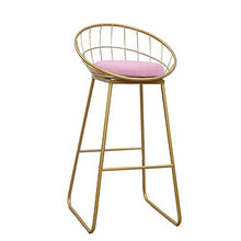 LLT Sgabello contatore Sgabelli altezza Sedie pratici piedini in metallo oro, Bar Sgabelli poggiapiedi imbottito Sgabelli cucina pranzo Sedie per Pub Cafe Restaurant, rotondo sedile imbottito,65 cm,6