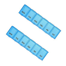 2pcs 7 giorni pillola viaggio pillola scatola portatile dispenser settimanale organizzatore blu
