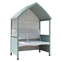 GaoF Panca per Padiglione da Giardino da Giardino Sedia da Riposo in Legno massello, Sedia da Giardino Doppia con ombrellone da Giardino e Pioggia, Panca da Veranda Resistente alle