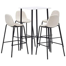 Tidyard Set da Bar 5 pz in Tessuto Crema,Set da Giardino da Bar,per Qualsiasi Casa, Giardino, Bar, Pub o Ristorante Moderno, Set da Bar Sgabello