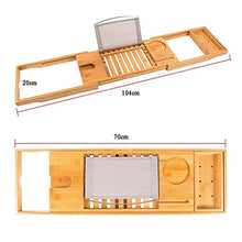 Vasca da Bagno, Scaffale Antiscivolo in Legno 70-104cm Retrattile Porta Cellulare iPad Mensola Portabottiglie da Vino, Adatto per La Casa Dell'hotel Vasca da Bagno