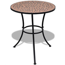 Festnight Tavolo da Bistrot, Tavolo da Giardino, Tavolo da Esterno, 60 cm a Mosaico, Terracotta