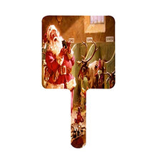 Specchio a mano, Babbo Natale e renna Chirstmas quadrato palmare specchio con maniglia per trucco casa salone viaggio uso 9 cm L x 16 cm L