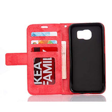 Bear Village® Cover per Samsung Galaxy S6, Anti Graffio Custodia in Pelle con TPU Interno, Alta qualità Galaxy S6 Cover con Chiusura Magnetica, Rosso