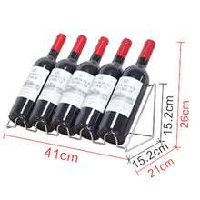 Espositore inclinabile per portabottiglie, Decorazione della Bottiglia di Vino sul bancone del Bar, mensola in Ferro battuto, Soggiorno (Argento)