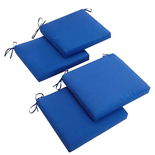 Nobran - Set di 4 cuscini quadrati da interni o esterni, con cerniera, 50,8 cm, resistenti allo sbiadimento e alle macchie Blu