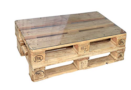 clc Tavolo Tavolino in Pallet per Salotto Interno Bar -Made in Italy- Naturale, 80x60x30
