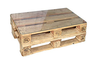 clc Tavolo Tavolino in Pallet per Salotto Interno Bar -Made in Italy- Naturale, 80x60x30