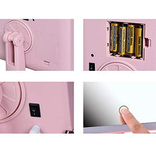 DKee LED con luci prima e dopo 360 gradi rotante specchio specchio da tavolo riempimento luce specchio multifunzione storage Vanity specchio USB ricarica tre toni rosa chiaro