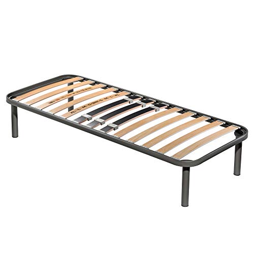 Goldflex Rete Holly Plus Eco Singola 90x200 a Doghe in Legno Multistrato di faggio Struttura Rinforzata Regolazione Rigidità Lombare Gambe avvitabili h. 30 cm Dispositivo Medico Detraibile