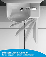 Alpenberger WC per ospiti, lavabo in ceramica con mobiletto bianco lucido, design moderno e senza tempo