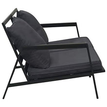 Tidyard Set Divani da Giardino 5 pz con Cuscini Alluminio Grigio Scuro,2 pz Divano 2 Posti+1 Poltrona+Tavolino Laterale+Tavolino,Salotto da Giardino,Divano da Giardino in Alluminio