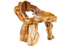 Windalf Spettacolare Panchina con gufo LIZY, 102 cm, rustica, piccola panca in legno di radice