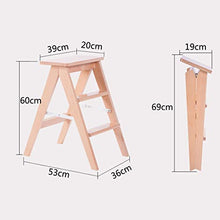 GUOXY Multifunzione Pieghevole Ladder Sgabello Piccolo Passo in Legno Sgabelli Housewares Cucina Sgabelli,3#