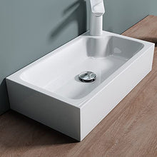 doporro Lavabo da Appoggio, Lavandino Bagno 46x26x11 cm, Lavabo da Minerale fuso Colossum101