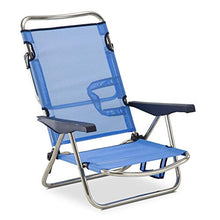 Solenny 50001072720101 – Sedia a Sdraio-Lettino con 4 Posizioni, Blu, con Manici e Gambe Pieghevoli sullo Schienale