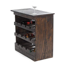 DESIGN DELIGHTS CANTINETTA "RUSTIQUE" - Portabottiglie in Legno Massiccio, 70 x 70 x 38 cm, nero