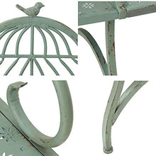 outdoor product Seduta da Giardino retrò in Ferro battuto, Posti a Sedere in Salotto con Balcone all'aperto, Panca Decorativa in Metallo con Schienale/bracciolo/ripiano, Adatta per Prato, Veranda