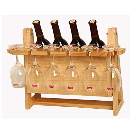 Wine Rack H-Porta Bottiglie da Vino Tavolo Vino Storage Rack, controsoffitto Supporto dell'esposizione del Vino, Bottiglia di Vino Organizzatore for la casa Kitchen Bar (Color : Natural)