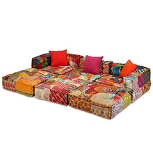 vidaXL Divano Modulare 12 pz in Tessuto Motivo Patchwork Arredo Salotto Lounge
