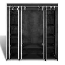 FZYHFA - Armadio guardaroba in tessuto, 45 x 150 x 176 cm, colore: Nero