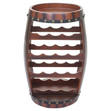 Mendler Portabottiglie a Forma di Botte HWC-T879 Legno di eucalipto 34x37x66cm per 14 Bottiglie