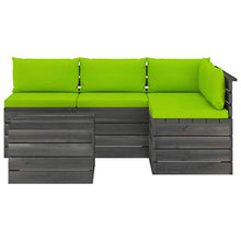 FAMIROSA Set Divani da Giardino su Pallet 5 pz con Cuscini Massello Pino-1838