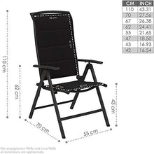 Brubaker Milano Dinette da Giardino - Tavolo in Vetro Rotondo Ø 70 cm - Pieghevole + 2 Seggioloni Pieghevole - Alluminio - Resistente alle Intemperie - Antracite