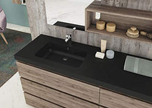 Mobile da bagno sospeso - Misura: L.150 P.50 cm - Finitura: Laccato Crema Opaco e Rovere Terra - Top: veletta Resina Materica vasca integrata colore Grigio Scuro - 100% made in Italy