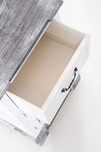 CLP Comodino Shabby Chic Mekong in Legno I Mobile con Cassetto E Sportello 38 x 28 CM Altezza 60 CM, Colore:Bianco
