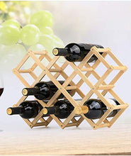 ZEH Portabocchiaia per Vino Portabomestica in Legno, portabici Pieghevole, portabici Verticale, 10 Scomparti, Single deposito Vino FACAI