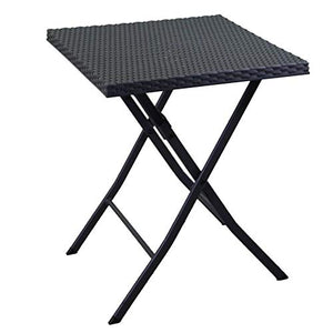 Vacchetti Giuseppe Set Giardino Tavolo e Sedie Pieghevoli, in Rattan e Alluminio, Marrone, per Balcone e Esterno